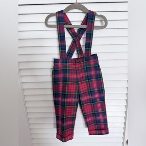 Janie and Jack Tartan Suspender Pants